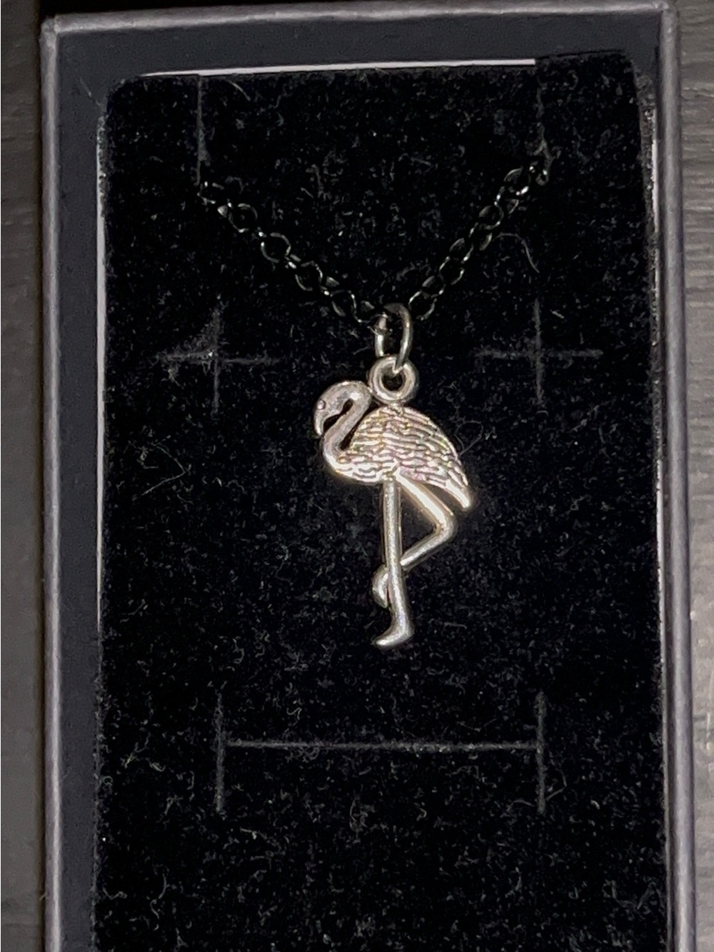 Delicate Silver Flamingo Pendant Necklace - Women's Jewelry - Picture 2 of 4